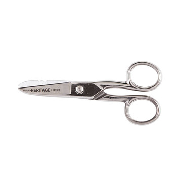 Klein Tools 100CS Serrated Electrician Scissors with Wire Stripping Notches