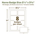 Office Jansan | Avery 42395 3.38 in. x 2.33 in. EcoFriendly Adhesive Name Badge Labels - White (160/Box) image number 4