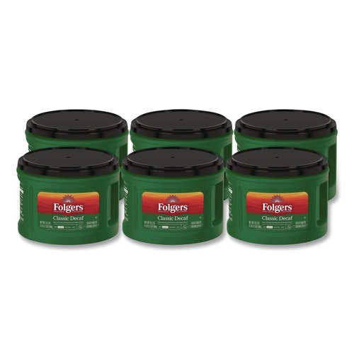 Office Jansan | Folgers 2550030406 22-3/5 oz. Can Classic Roast Decaffeinated Ground Coffee (6/Carton) image number 0