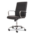 Office Chairs | Basyx BSXVST511 5-Eleven 17.1 in. to 20 in. Seat Height 250-lbs. Capacity Mid-Back Executive Chair - Black/Chrome image number 1