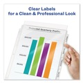 Office Jansan | Avery 75500 Print and Apply Index Maker 11 in. x 8.5 in. Clear Label Sheet Protector Dividers with 5 White Tabs (1/Set) image number 1
