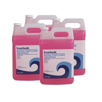 Boardwalk 570600-41ESSN 1 Gallon Bottle Lemon Scent Neutral Floor Cleaner Concentrate (4/Carton)
