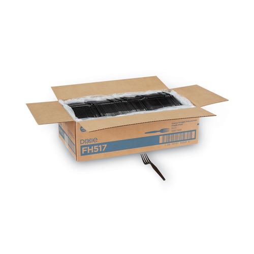 Just Launched | Dixie FH517 Heavyweight Plastic Forks - Black (1000-Piece/Carton) image number 0