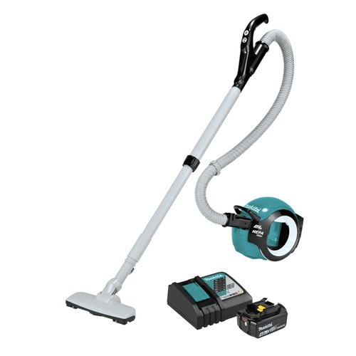 Vacuums | Makita DCL501Z-BL1840BDC1-BNDL 18V LXT Brushless Lithium-Ion Cordless Cyclonic Canister HEPA Filter Vacuum with 4 Ah Battery and Charger Starter Pack Bundle image number 0
