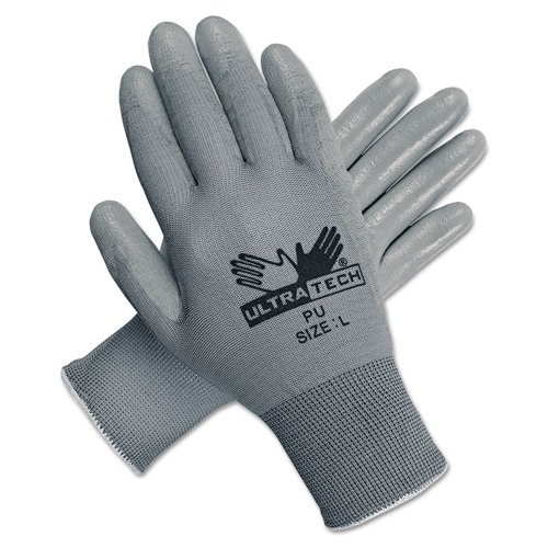 Disposable Gloves | MCR Safety 9696L Ultra Tech TaCartonile Dexterity Work Gloves - Large/White/Gray (1-Dozen) image number 0