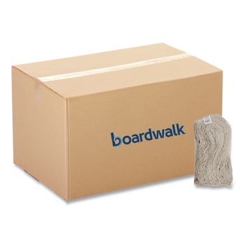 Boardwalk BWK732C 32 oz. Economical Lie-Flat Cotton Fiber Mop Head - White (12/Carton)