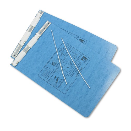Office Jansan | ACCO A7054052A PRESSTEX 11 in. x 8.5 in. 6 in. Capacity 2 Posts Pressboard Covers with Storage Hooks - Light Blue image number 0