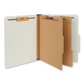 File Folders | Universal UNV10272 6 Section Pressboard 2 Dividers Letter Size Classification Folders - Gray (10/Box) image number 1