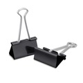 Office Jansan | Universal UNV11112 Binder Clips with Storage Tub - Large, Black/Silver (12/Pack) image number 2