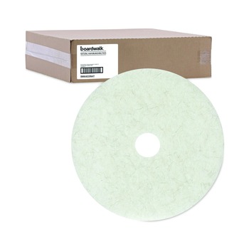 Boardwalk 20 in. Diameter Natural Burnishing Floor Pads - White (5/Carton)