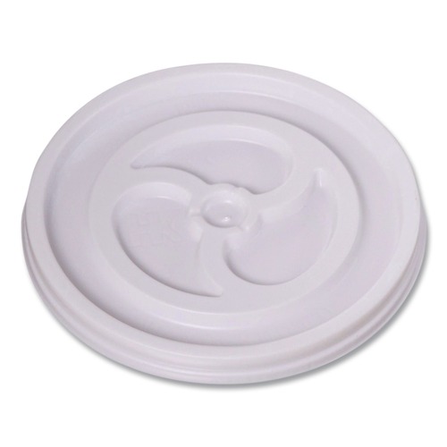 Food Trays, Containers, and Lids | WinCup 222076 Vented Plastic Lids for 6 oz Hot Cups and Bowls - White (1000/Carton) image number 0