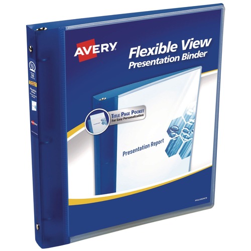 Office Jansan | Avery 17670 0.5 in. Capacity 11 x 8.5 Flexible View Binder with 3 Round Rings - Blue image number 0