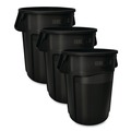 Trash Cans | Rubbermaid Commercial 1779739 Brute 55 Gallon Resin Container - Black (3/Carton) image number 0