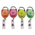 Office Jansan | Advantus 91119 30 in. Extension Carabiner-Style Retractable ID Card Reel - Assorted Neon (20/Pack) image number 0