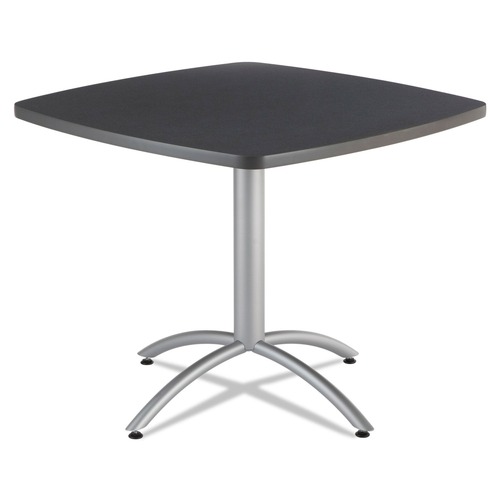 Iceberg 65618 CafeWorks 36 in. x 36 in. x 30 in. Cafe-Height, Square Top Table - Graphite Granite/Silver image number 0