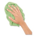 Cleaning Cloths | Boardwalk BWK12GRECLOTH 12 in. x 12 in. Microfiber Cloths - Green (12/Pack) image number 1