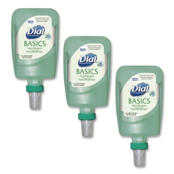 Dial Professional 1.2 Liter Basics Hypoallergenic Foaming Hand Wash Refill for FIT Manual Dispenser - Honeysuckle Scent (3/Carton)