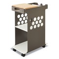 Office Jansan | Safco 5209WH 3 Shelves 1 Drawer Metal Mini Rolling 200 lbs. Capacity 29.75 in. x 15.75 in. x 16.5 in. Storage Cart - White image number 0