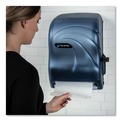 Paper Towel Holders | San Jamar T1190TBL Lever Oceans Theme 12.94 in. x 9.25 in. x 16.5 in. Towel Roll Dispenser - Artic Blue image number 6