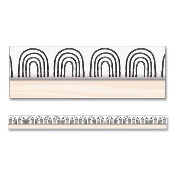 Carson-Dellosa 3 in. x 3 ft. Rainbows Straight Borders - Black/White/Cream (12/Pack)