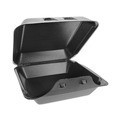 Food Service | Pactiv Corp. YHLB09010000 9 x 9.13 x 3.25 SmartLock Foam Hinged Lid Container - Large/Black (150/Carton) image number 2