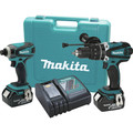 Combo Kits | Factory Reconditioned Makita LXT218-R 18V LXT Brushed Lithium-Ion 1/2 in. Cordless Hammer Driver Drill / 1/4 in. Impact Driver Combo Kit with 2 Batteries (3 Ah) image number 0