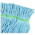 Tradesmen Day Sale | Boardwalk BWK502BLEA 5 in. Headband Super Loop Cotton/Synthetic Fiber Wet Mop Heads - Blue, Medium image number 3