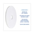 Cleaning & Janitorial Accessories | Boardwalk BWK4015WHI 15 in. Diameter Polishing Floor Pads - White (5/Carton) image number 6