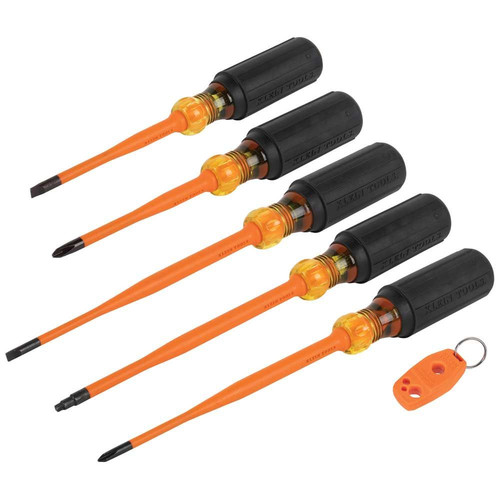 Screwdrivers | Klein Tools 33736INS 1000V Slim-Tip Insulated Magnetizer and Screwdriver Set image number 0