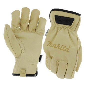 Makita T-04189 Genuine Cow Leather Driver Gloves - Medium