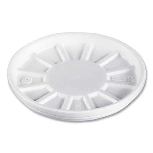 Cutlery | Dart 20RL Vented Foam Lids Fits 6 - 32 oz. Cups - White (10/Carton) image number 0