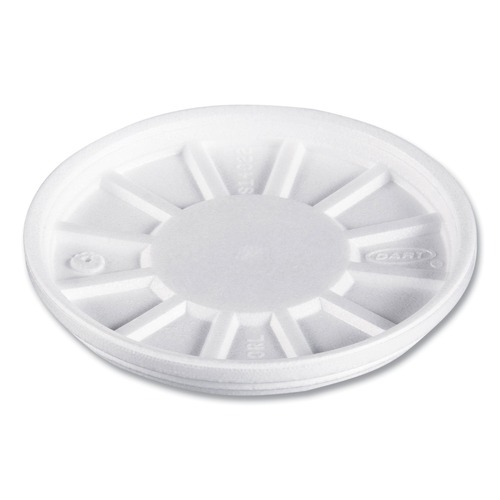 Cutlery | Dart 20RL Vented Foam Lids Fits 6 - 32 oz. Cups - White (10 Packs/Carton) image number 0