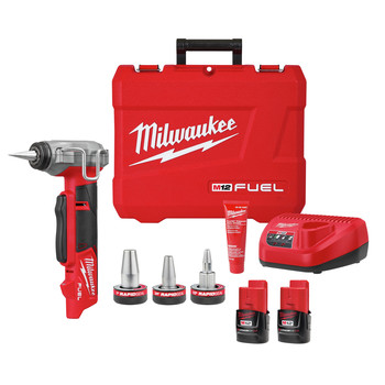 Milwaukee 2532-22 M12 FUEL Brushless Lithium-Ion Uponor ProPEX PEX-a Cordless Tubing Expander Kit (2 Ah)