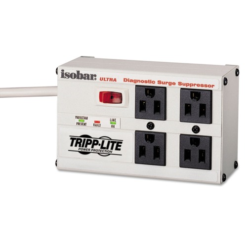 | Tripp Lite IBAR4-6D Isobar Surge Protector, 4 Outlets, 6 Ft Cord, 3330 Joules, Metal Housing image number 0