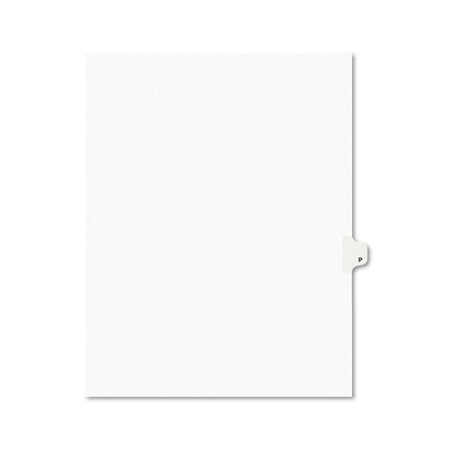 Avery 01416 11 in. x 8.5 in. Legal Exhibit Letter P Side Tab Index Dividers - White (25-Piece/Pack) image number 0
