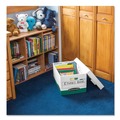 Office Jansan | Bankers Box 07241 12.75 in. x 16.5 in. x 10.38 in. R-KIVE Heavy-Duty Letter/Legal Storage Boxes - White/Green (12/Carton) image number 1