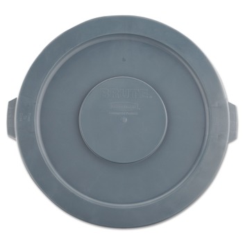 Rubbermaid Commercial 22.25 in. Diameter x 1.63 in. BRUTE Self-Draining Flat Top Lids for 32 Gallon Round BRUTE Containers - Gray