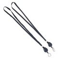 Office Jansan | Advantus 75547 34 in. Long Metal Split Ring Fastener Lanyards with Retractable ID Reels - Black (12/Pack) image number 2