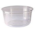 Food Trays, Containers, and Lids | Fabri-Kal 000000000009501032 4.6 in. Diameter x 2.3 in. 12 oz. Recycleware Round Plastic Deli Container - Clear (500/Carton) image number 0