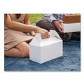 Food Trays, Containers, and Lids | SCT 2709 10 lbs. Capacity 8.88 in. x 5 in. x 6.75 in. Paper Carryout Barn Boxes - White (150/Carton) image number 2