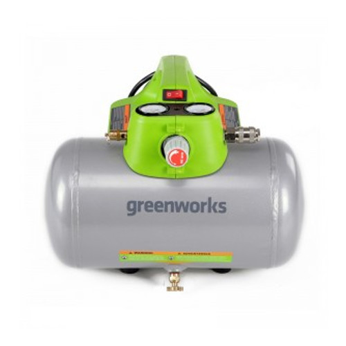 Portable Air Compressors | Greenworks 4101602 2 Gal. 1/3 HP Electric Hotdog Air Compressor image number 0
