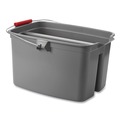 Storage Accessories | Rubbermaid Commercial FG262888GRAY 18 in. x 14.5 in. x 10 in. 19 qt. Plastic Double Utility Pail - Gray image number 2
