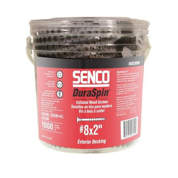  | SENCO 08D200W 8-Gauge 2 in. Exterior Collated Decking Screw (1,000-Pack)