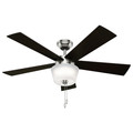 Ceiling Fans | Hunter 59230 52 in. Contemporary Hembree Ceiling Fan with Light (Brushed Nickel) image number 1