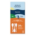 Cutlery | World Centric SP-PS-R Plastic Spoon Medium Heavyweight TPLA Cutlery - Light Beige (24/Pack) image number 0