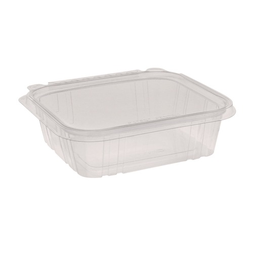 Food Trays, Containers, and Lids | Pactiv Corp. TEHL7X624 7.25 in. x 6.37 in. x 2 in. 24 oz. EarthChoice Tamper Evident Recycled Hinged Lid Deli Container - Clear (231/Carton) image number 0