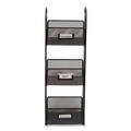 Desktop Organizers | Safco 3290BL 6 in. x 6 in. x 18 in. Steel Mesh 3 Compartments Onyx Breakroom Organizers - Black image number 0