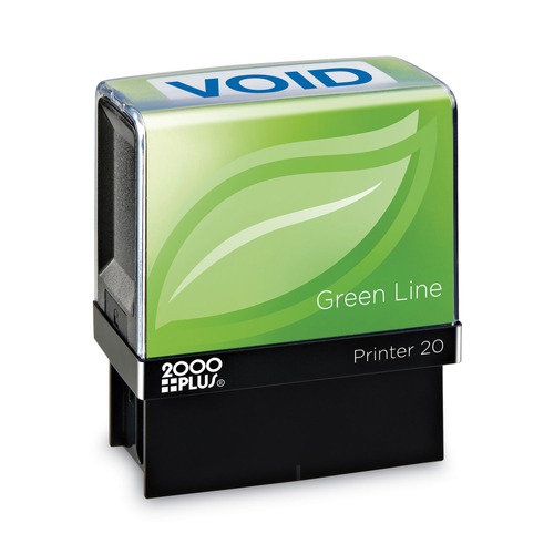 Bulk Savings Pricing 2 | COSCO 2000PLUS 098373 1.5 in. x 0.56 in. Green Line Void Message Stamp - Blue image number 0