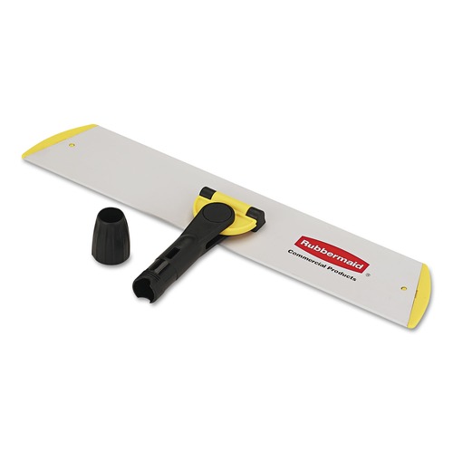 Mops | Rubbermaid Commercial HYGEN FGQ56000YL00 HYGEN 17 in. Quick Connect Single-Sided Aluminum Wet/Dry Mop Frame - Yellow image number 0