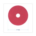 Office Jansan | Boardwalk BWK4017RED 17 in. Diameter Buffing Floor Pads - Red (5/Carton) image number 5